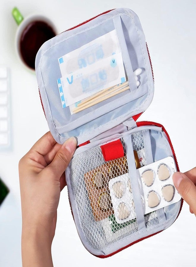 SENVOX Polyester Mini Small First Aid Kit Pouch | Emergency Pill Organiser Bag | Medical Bag for Outdoor, Camping, Hiking (Red) - Image 3